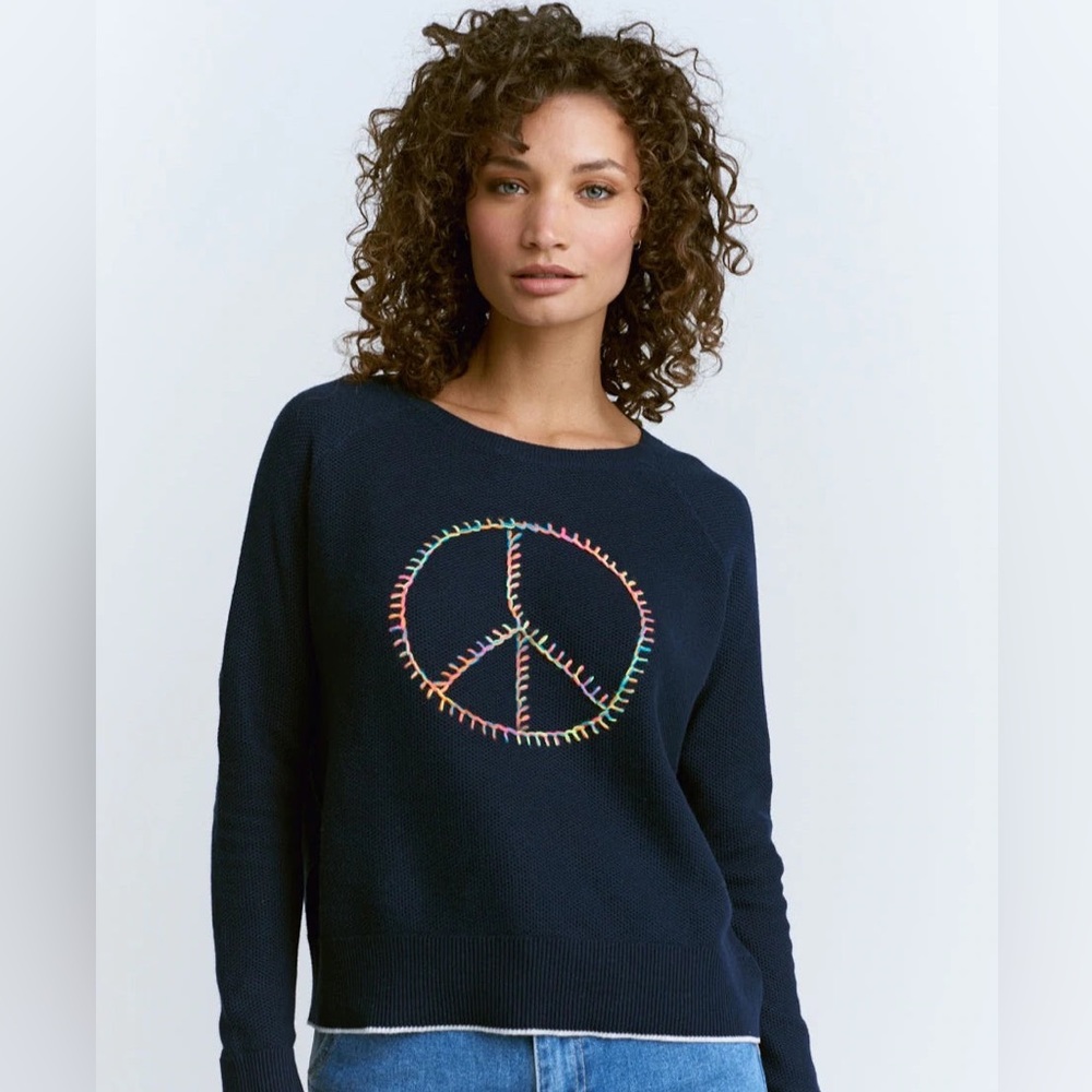 Lisa Todd Navy Peace Sweater